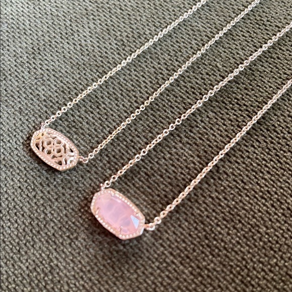 Kendra Scott Jewelry - Kendra Scott Elisa Pendants - Rose Quartz and Gold Filigree
